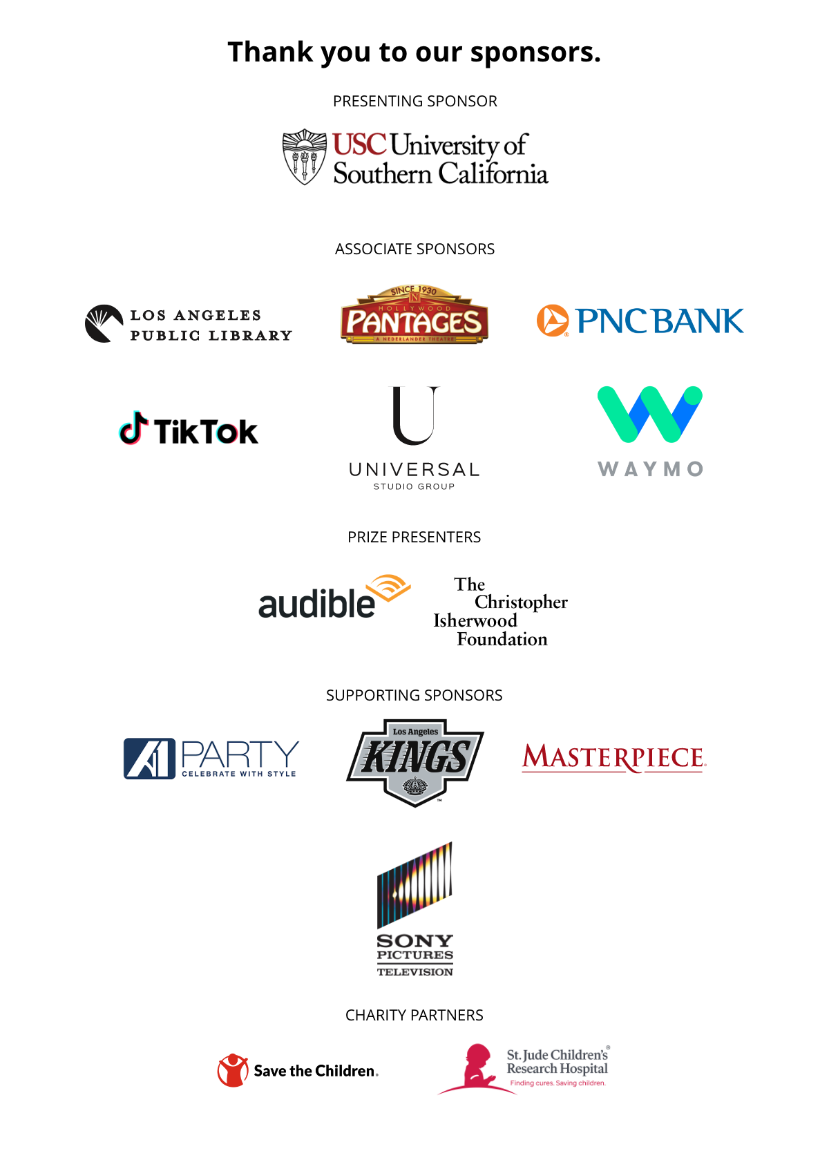 Thank you to our sponsors.