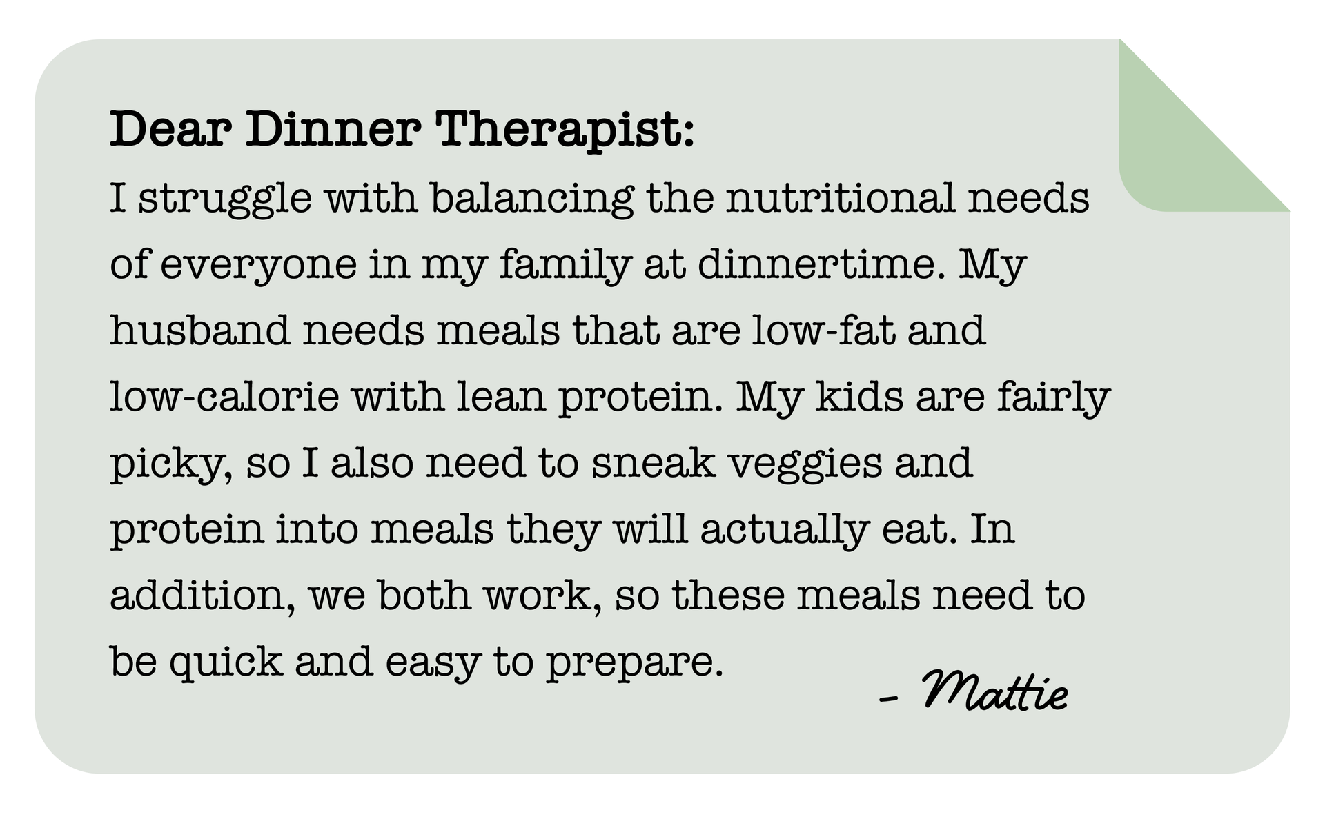 Dear Dinner Therapist