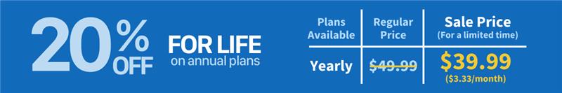 20% Off For Life