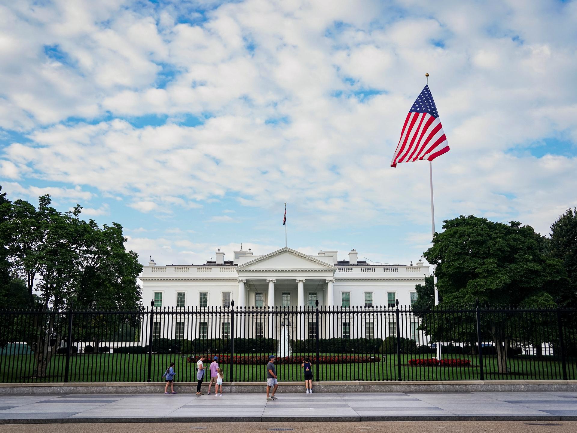 A general view of the White House, in Washington, DC, on July 20, 2025