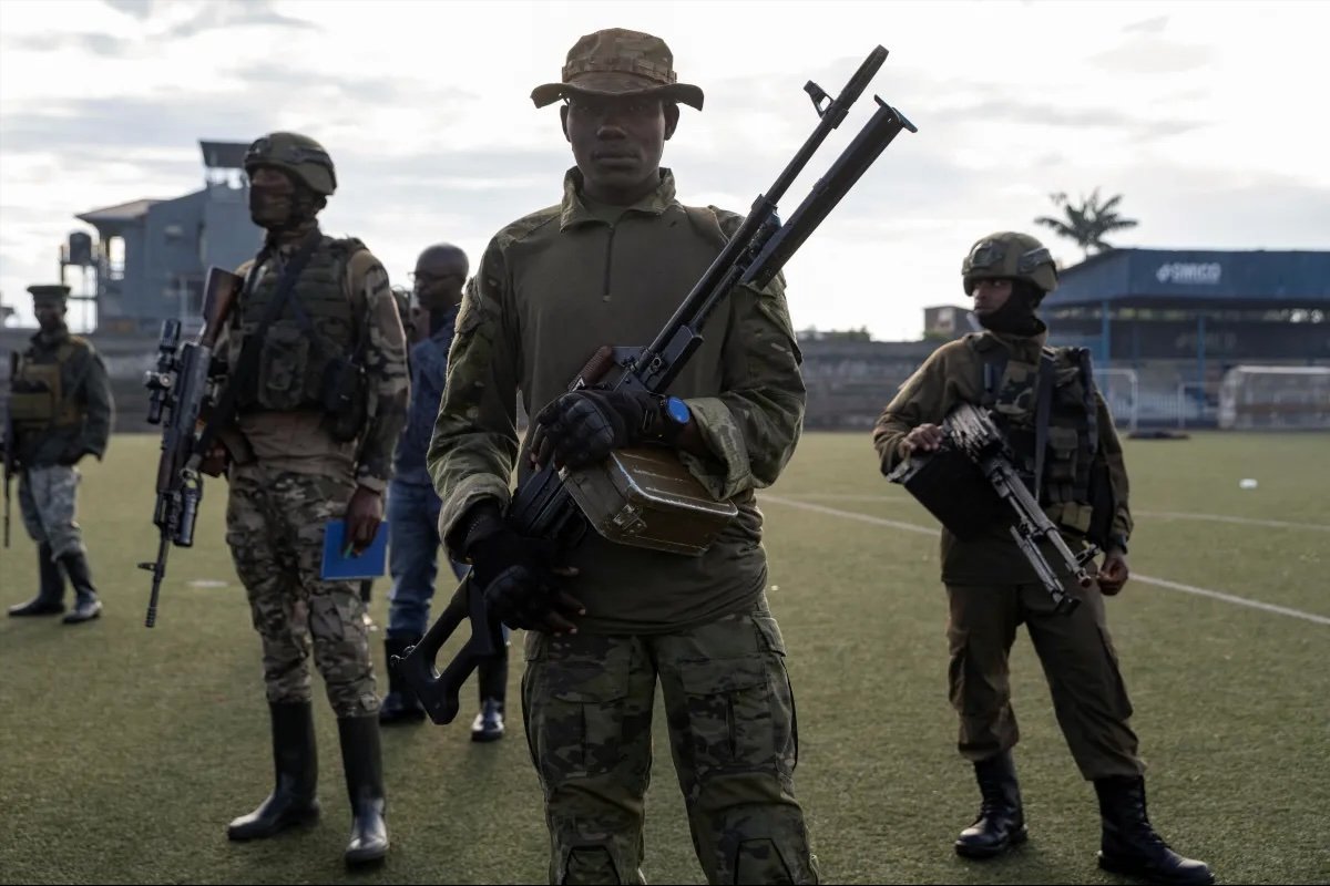 M23 rebel fighters in Goma, Congo, May 2025