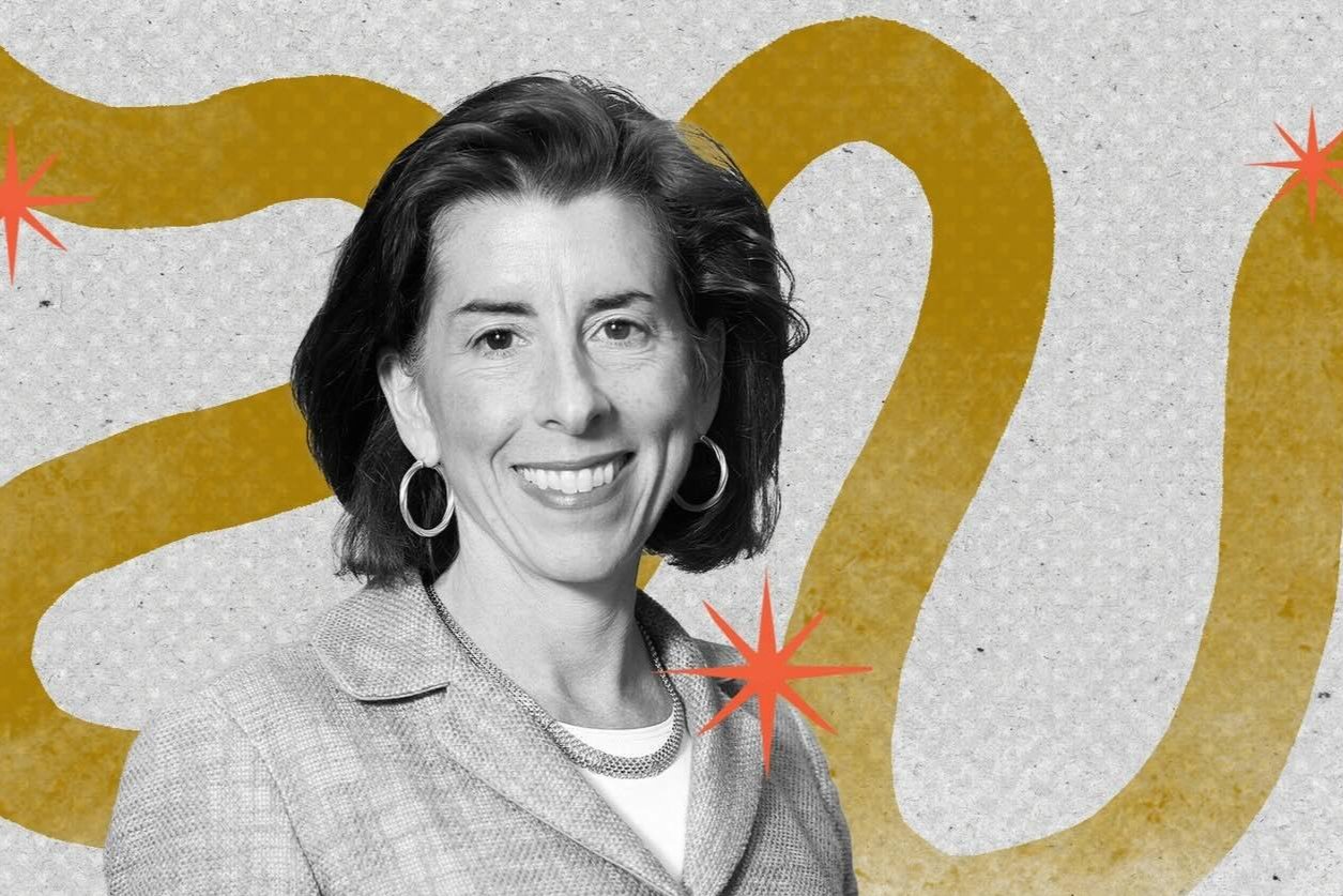 Photo collage of Gina Raimondo by Lucky Benson