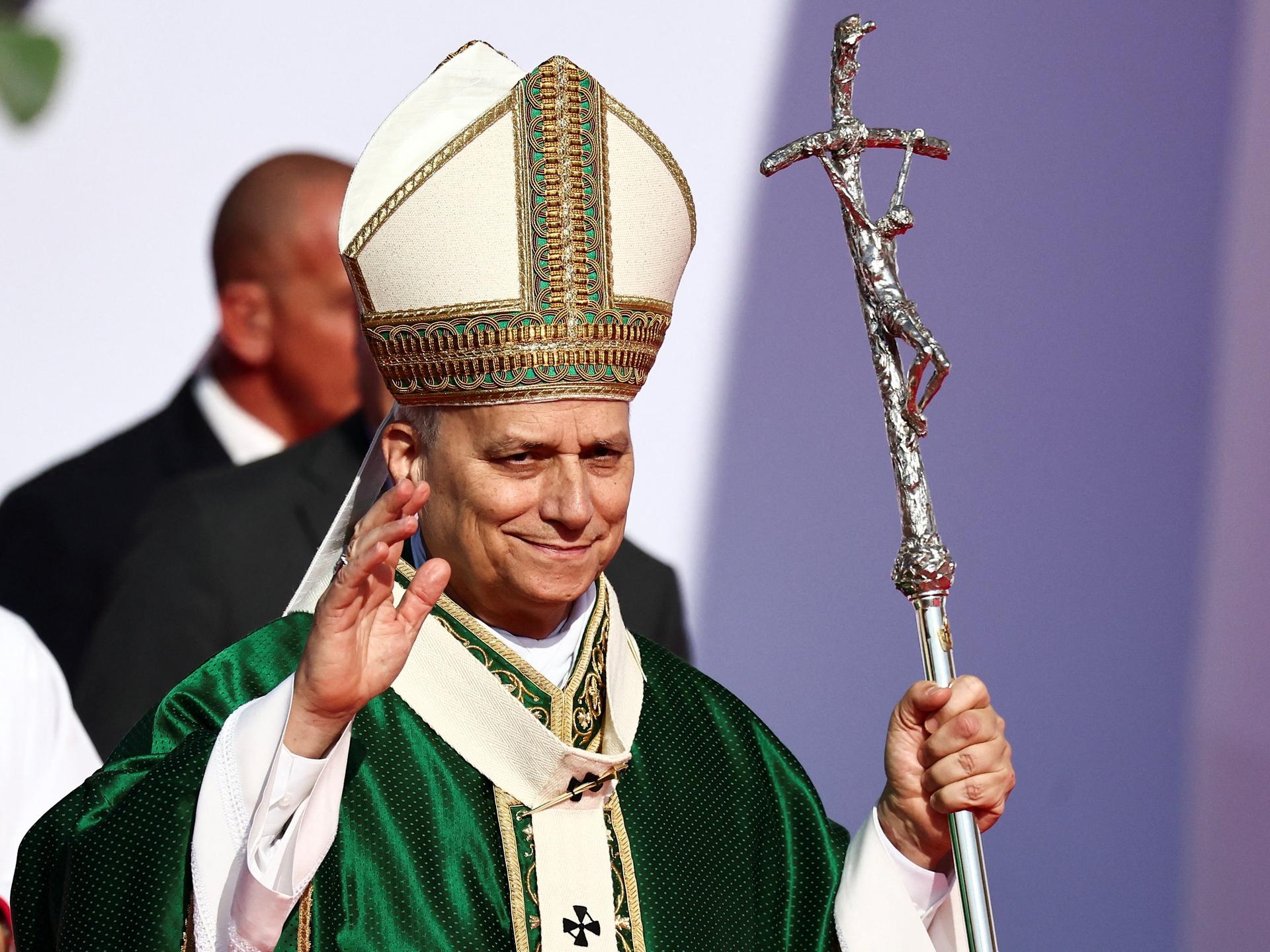 Pope Leo XIV attends the Mass for Jubilee of Youth in Tor Vergata, in Rome, Italy, on August 3, 2025. 