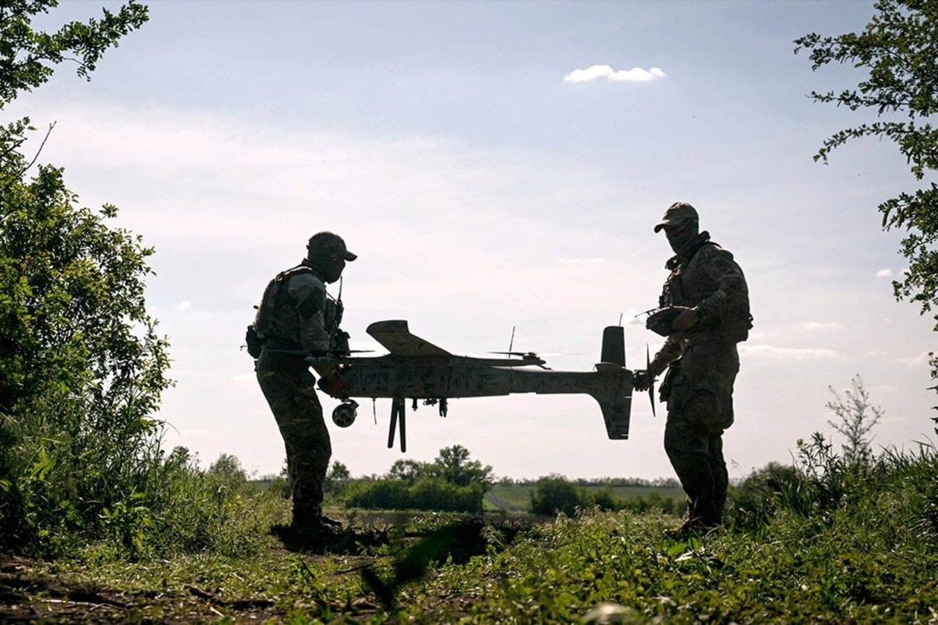 A Ukrainian special forces unit prepares a Ukraine-made drone for an aerial reconnaissance mission in the country's Zaporizhzhia region on May 23. (Dmytro Smolienko/Ukrinform)