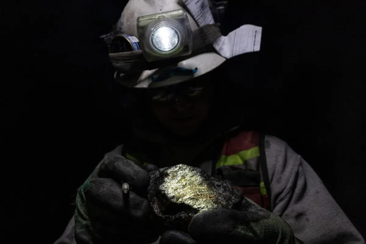 Searching for cobalt inside a mine near Salmon, Idaho, May 2024