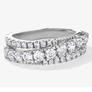 Adore Lab-Grown Diamond Three-Row Anniversary Ring 1-1/4 ct tw 14K White Gold (F/VS2)