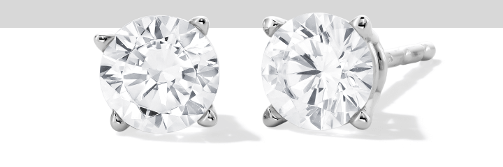 KAY Lab-Grown Diamonds Round-Cut Solitaire Earrings 3/4 ct tw 10K White Gold (I/SI2)