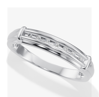Adore Men's Diamond Wedding Band 1/20 ct tw 10K White Gold