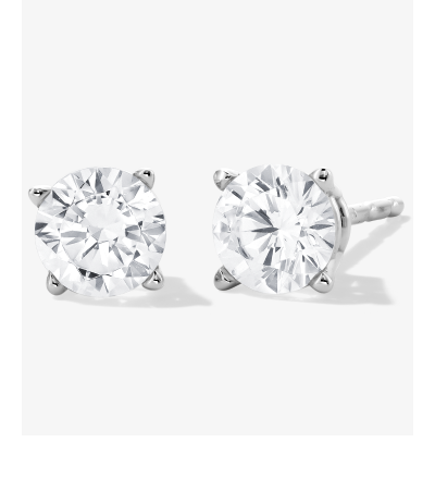Round-Cut Diamond Solitaire Stud Earrings 7/8 ct tw 10K White Gold (I/I3)