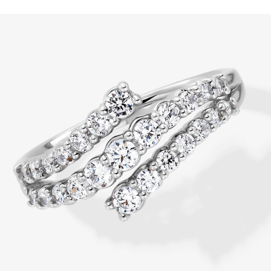 KAY Lab-Grown Diamonds Bypass-Look Ring 3/4 ct tw 14K White Gold