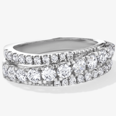 Adore Lab-Grown Diamond Three-Row Anniversary Ring 1-1/4 ct tw 14K White Gold (F/VS2)