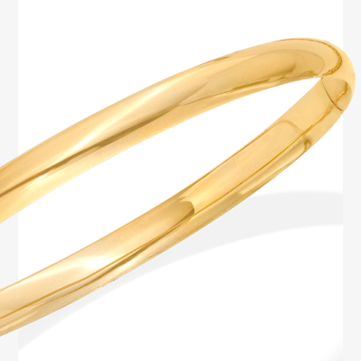 High Polish Bangle Bracelet 10K Yellow Gold