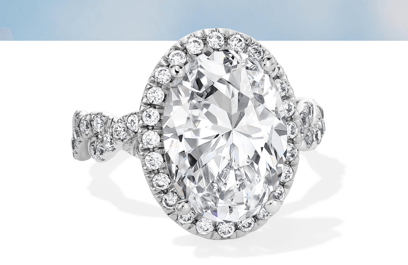 Adore Lab-Grown Diamonds Oval-Cut Halo Engagement Ring 5-3/4 ct tw 14K White Gold