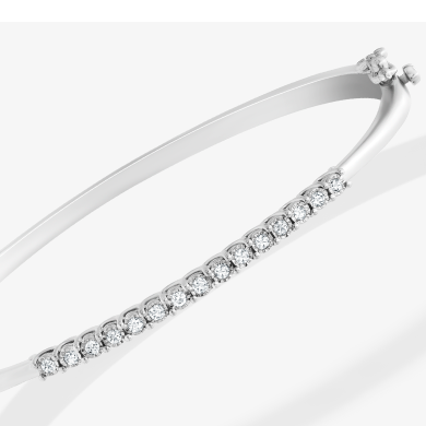 Diamond Bangle Bracelet 1/4 ct tw Sterling Silver