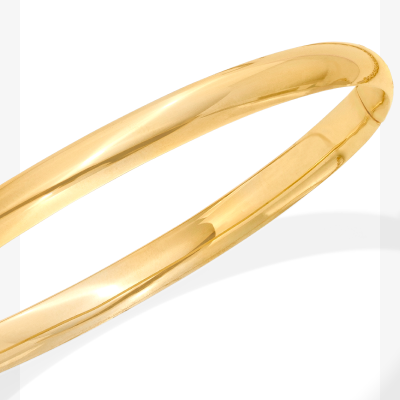 High Polish Bangle Bracelet 10K Yellow Gold
