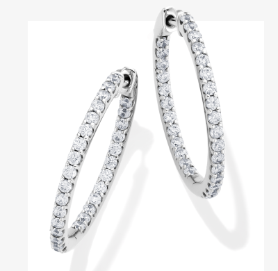 KAY Lab-Grown Diamonds Inside-Out Hoop Earrings 1 ct tw 14K White Gold