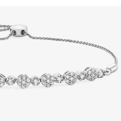 Diamond Bolo Bracelet 1/2 ct tw Sterling Silver