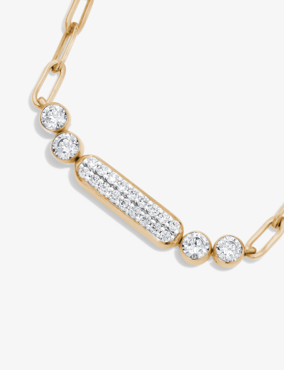 STUDIO BY KAY Lab-Grown Diamond Bar Necklace 1/2 ct tw 24K Yellow Gold Vermeil Sterling Silver 18