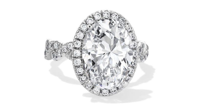 Adore Lab-Grown Diamonds Oval-Cut Halo Engagement Ring 5-3/4 ct tw 14K White Gold
