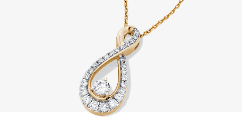 KAY Lab-Grown Diamonds Infinity Necklace 3/4 ct tw 10K Yellow Gold