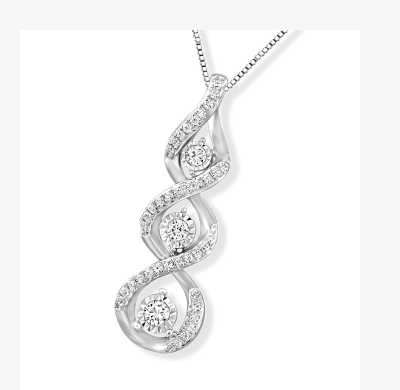Memories Moments Magic Diamond Necklace 1/4 ct tw Round-cut 10K White Gold 18