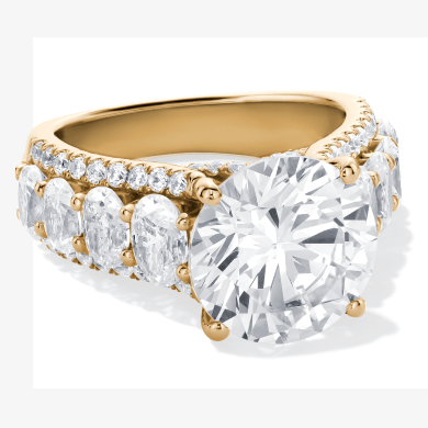 Adore Lab-Grown Diamonds Round-Cut Engagement Ring 7-1/4 ct tw 14K Yellow Gold