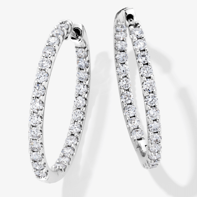 KAY Lab-Grown Diamonds Inside-Out Hoop Earrings 1 ct tw 14K White Gold