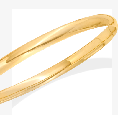 High Polish Bangle Bracelet 10K Yellow Gold