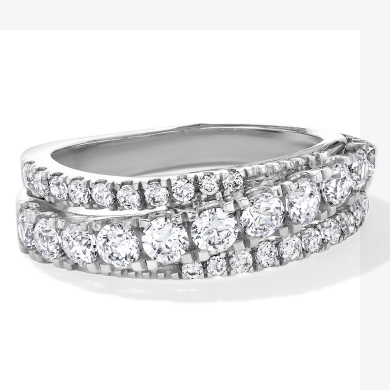 Adore Lab-Grown Diamond Three-Row Anniversary Ring 1-1/4 ct tw 14K White Gold (F/VS2)