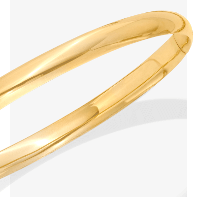 High Polish Bangle Bracelet 10K Yellow Gold