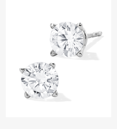 KAY Lab-Grown Diamonds Round-Cut Solitaire Earrings 3/4 ct tw 10K White Gold (I/SI2)