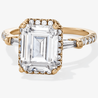 Adore Lab-Grown Diamonds Emerald-Cut Engagement Ring 3-3/4 ct tw 14K Yellow Gold