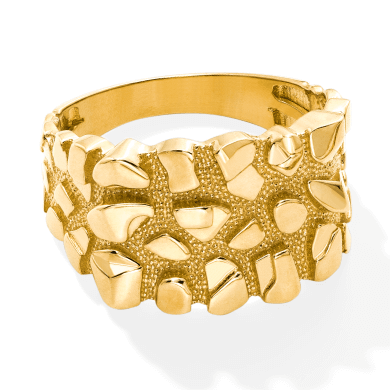 Men's Nugget Ring 10K Yellow Gold