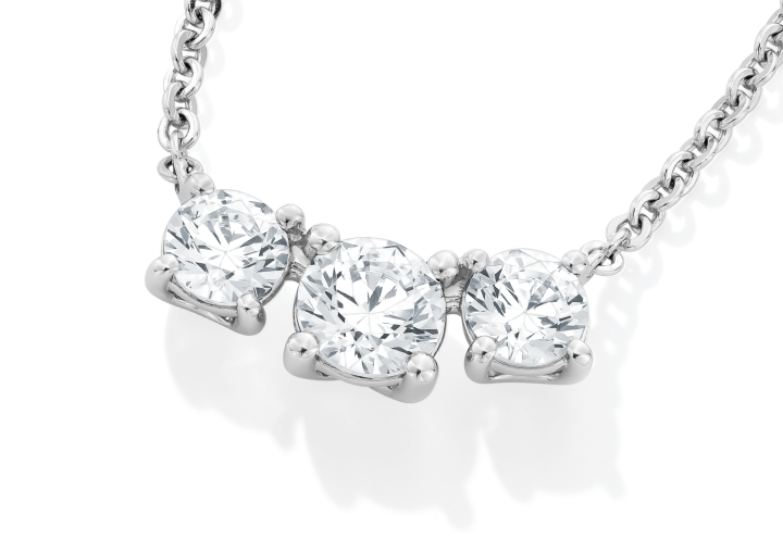 Memories Moments Magic KAY Lab-Grown Diamonds Three-Stone Necklace 1-1/2 ct tw 14K White Gold 18