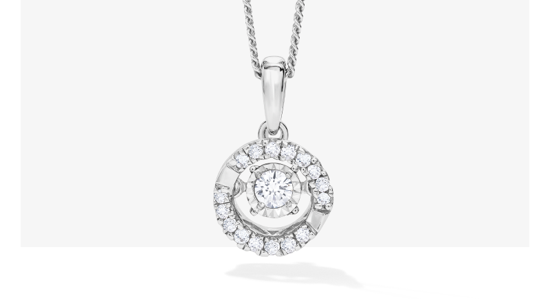 Unstoppable Love Diamond Necklace 1/6 ct tw Round-Cut Sterling Silver 19