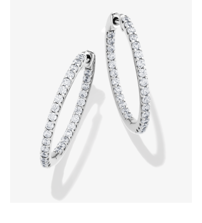 KAY Lab-Grown Diamonds Inside-Out Hoop Earrings 1 ct tw 14K White Gold