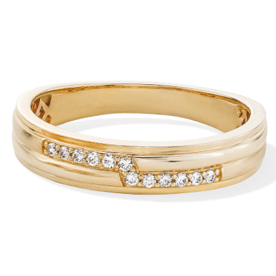 Adore Men's Diamond Wedding Band 1/10 ct tw 10K Yellow Gold