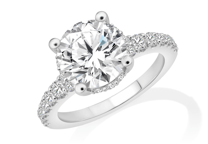 Adore Lab-Grown Diamonds Round-Cut Hidden Halo Engagement Ring 4-3/4 ct tw Platinum