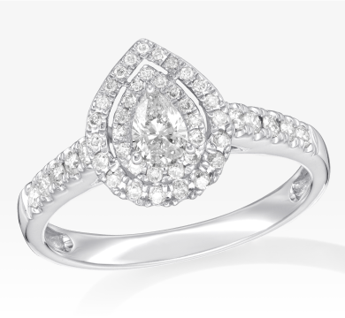 Adore Diamond Engagement Ring 1/2 ct tw Pear-shaped 14K White Gold