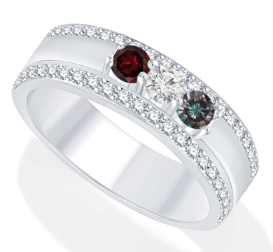 Mother's Family Birthstone Linear Ring (2-6 Stones)