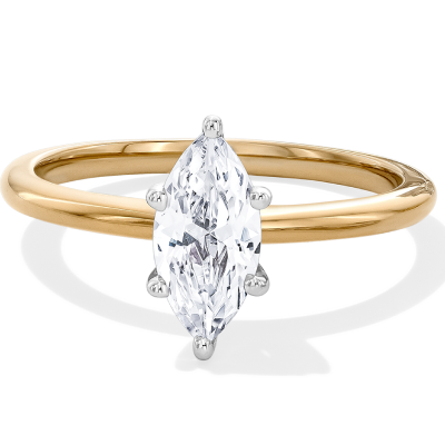 Adore Certified Marquise-Cut Diamond Solitaire Engagement Ring 1 ct tw 14K Yellow Gold (I/I1)