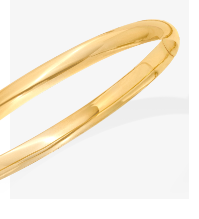 High Polish Bangle Bracelet 10K Yellow Gold