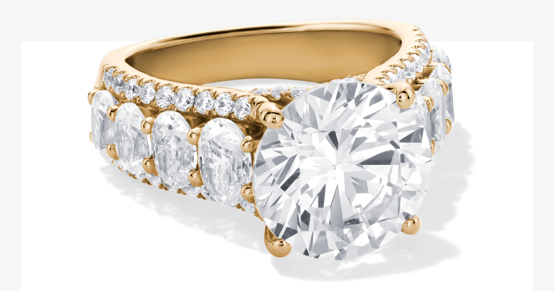 Adore Lab-Grown Diamonds Round-Cut Engagement Ring 7-1/4 ct tw 14K Yellow Gold