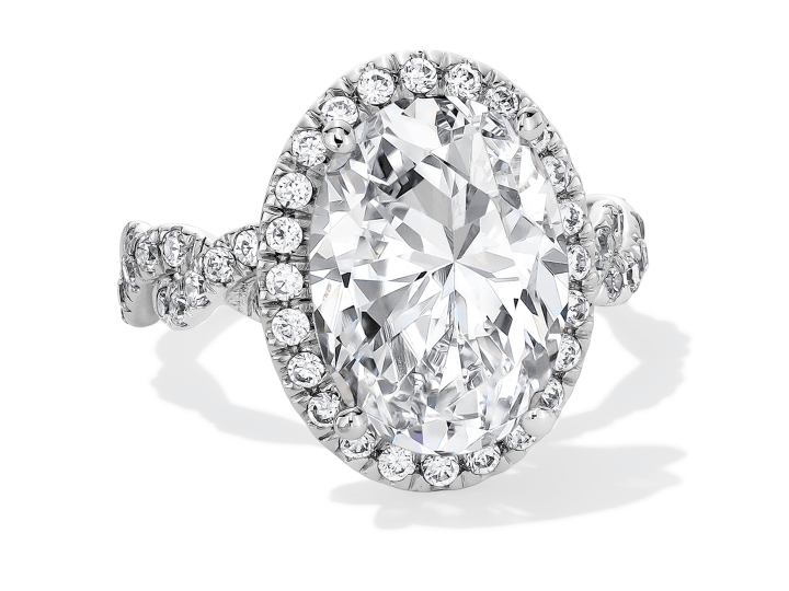 Adore Lab-Grown Diamonds Oval-Cut Halo Engagement Ring 5-3/4 ct tw 14K White Gold