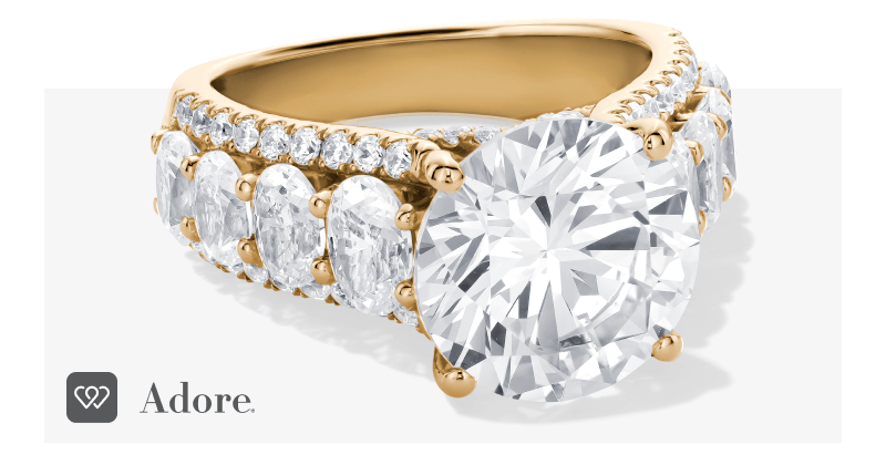 Adore Lab-Grown Diamonds Round-Cut Engagement Ring 7-1/4 ct tw 14K Yellow Gold