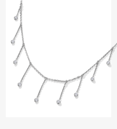 Diamond Bezel-Set Dangle Station Necklace 1/4 ct tw Sterling Silver 20