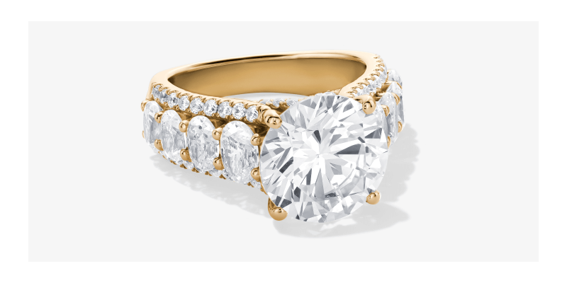 Adore Lab-Grown Diamonds Round-Cut Engagement Ring 7-1/4 ct tw 14K Yellow Gold