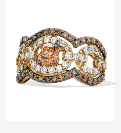 Le Vian Diamond Chain Link Ring 1-7/8 ct tw 14K Honey Gold