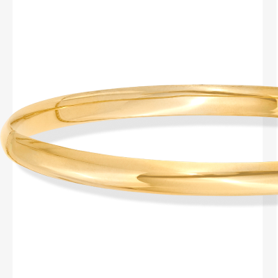 High Polish Bangle Bracelet 10K Yellow Gold