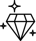 Icon of a glittering diamond